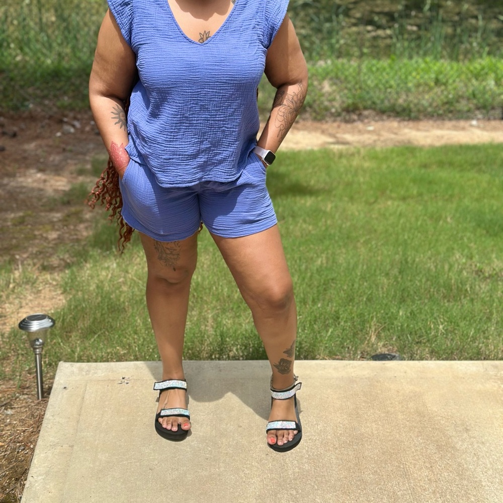 Blue two piece set